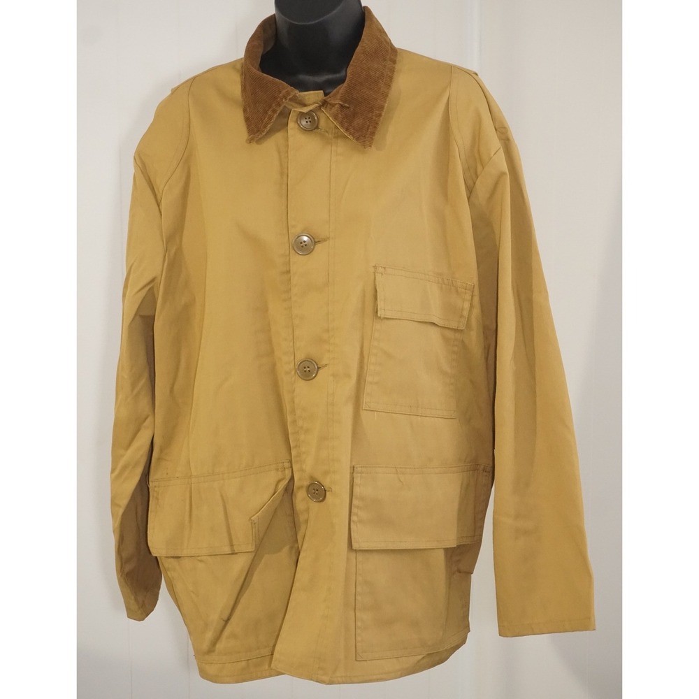 Sears Sports Center Field Jacket Tan Canvas Corduroy Collar Vintage